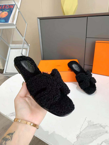 Hermes 21 New Teddy Mao Mao Slipper 35-40-3a6c3700